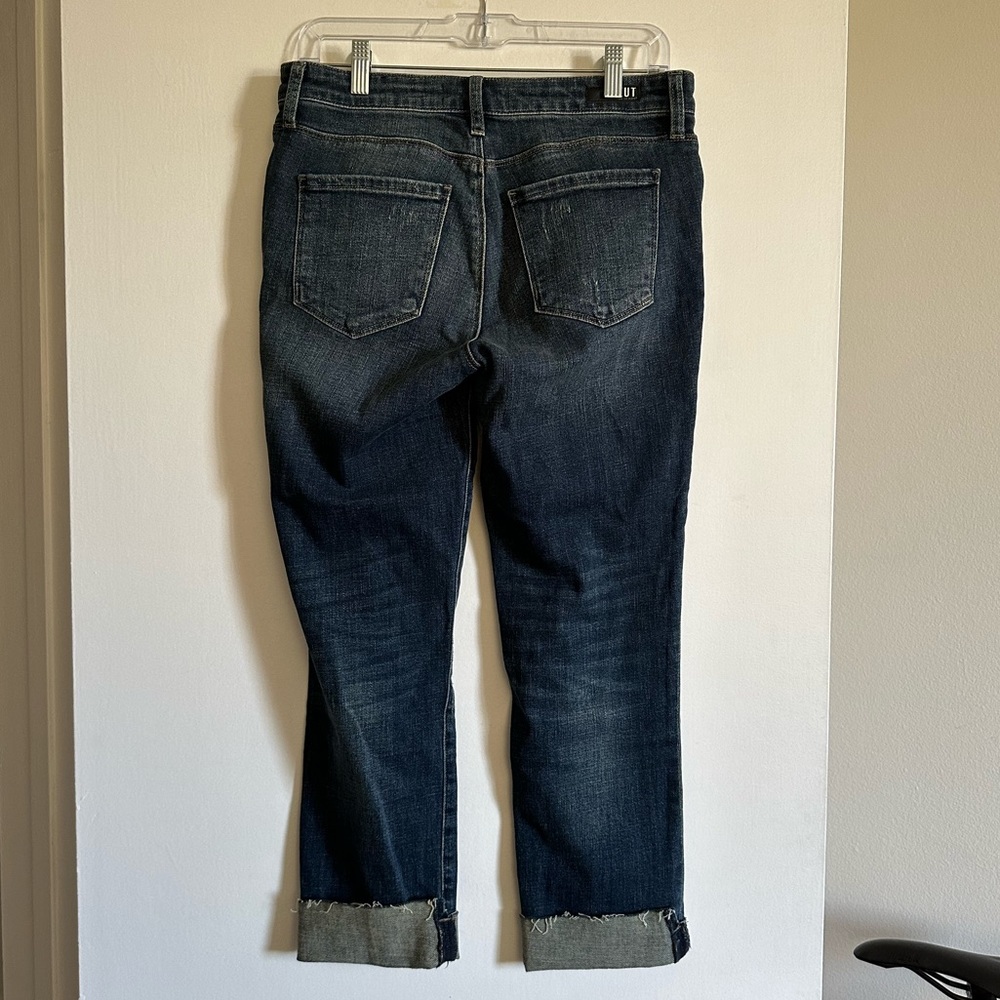 Kut from the Kloth Dark Blue Denim Stretch Reese Ankle Straight Leg Jeans Size 4 - Picture 2 of 9